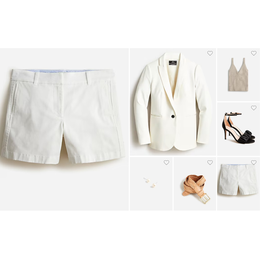 NWT J. Crew 5" Classic Chino Shorts White 2 H1453 Travel Beach Cruise J.Crew - Picture 6 of 7
